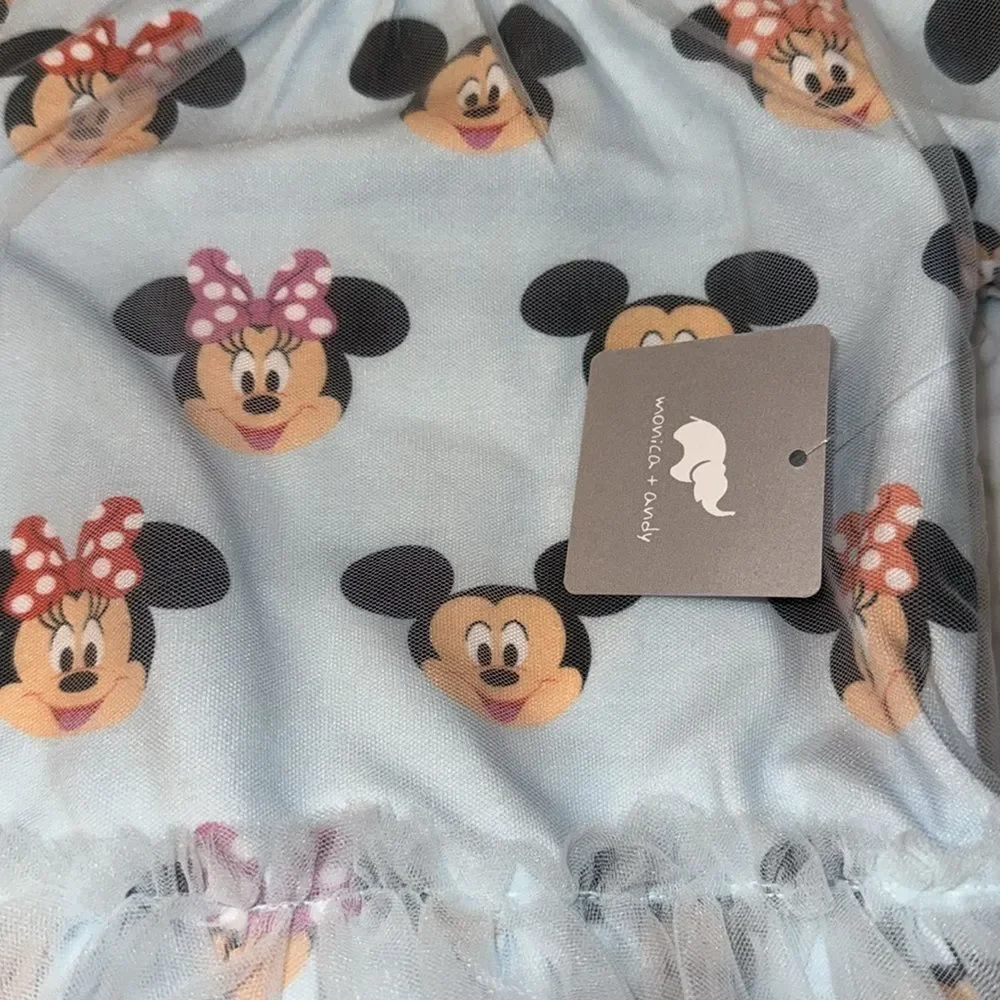 NWT Monica & Andy Disney 100 Collection Blue Baby Dress with Tulle 6/9M - Picture 5 of 11